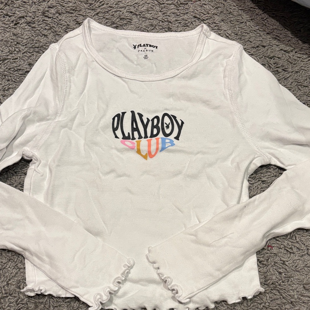 Playboy White Long Sleeve with Colorful Logo